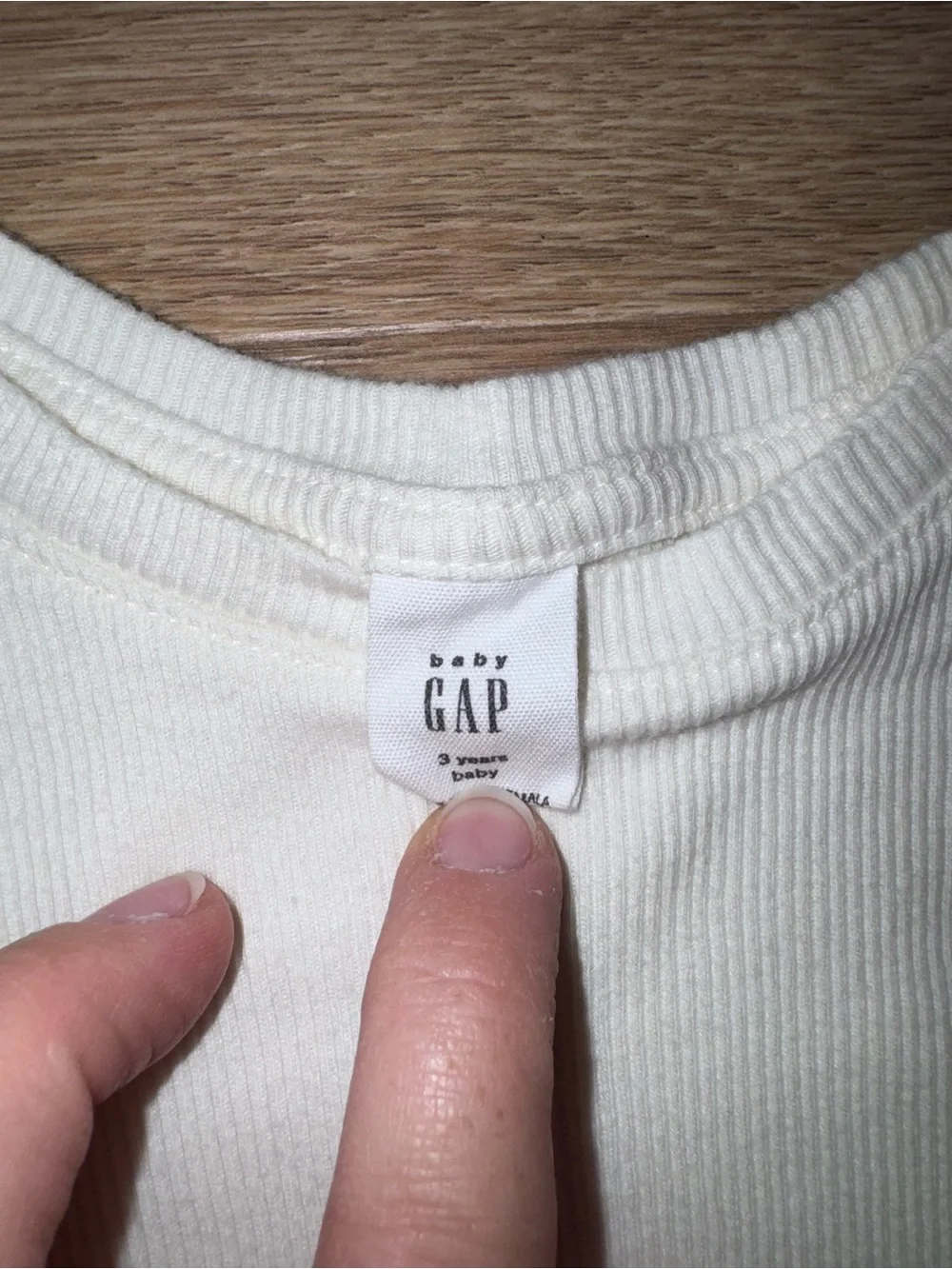 GAP Cream Long-Sleeve Ribbed Top